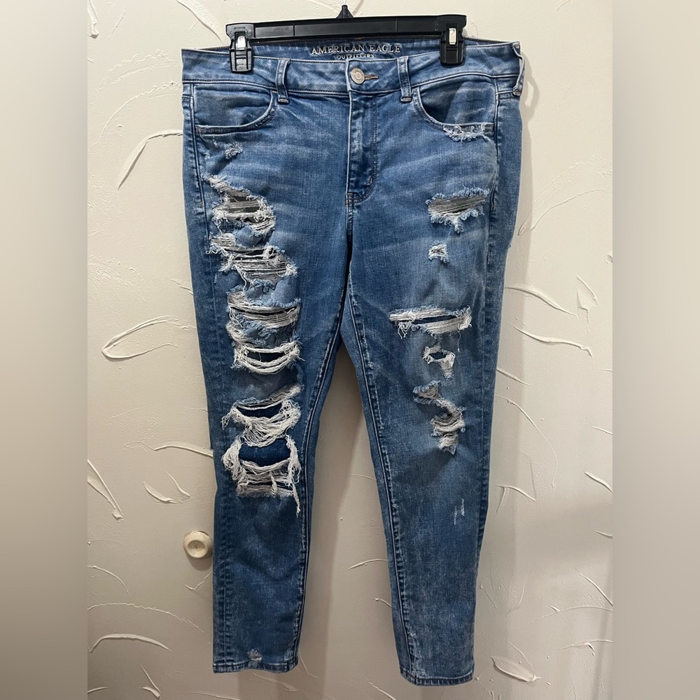 American Eagle Distressed Jegging Jeans SZ 12 short